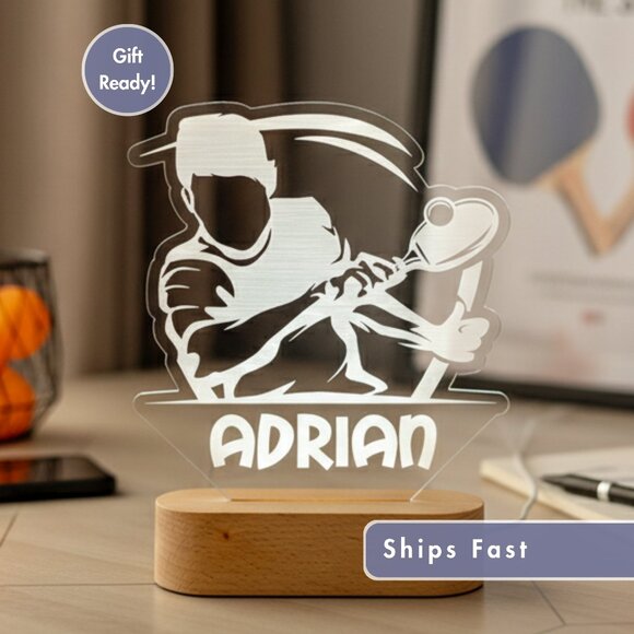 Table Tennis Night Light – Personalized LED Lamp for Sports Lovers - Picture 1 of 8